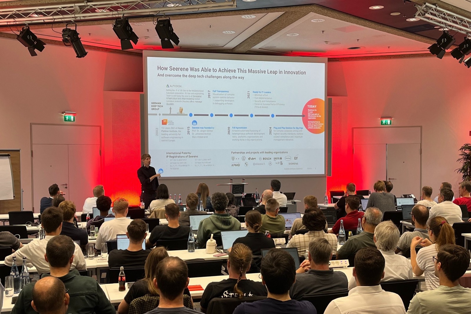Dr. Johannes Bohnet doing a kick off at Swiss Life