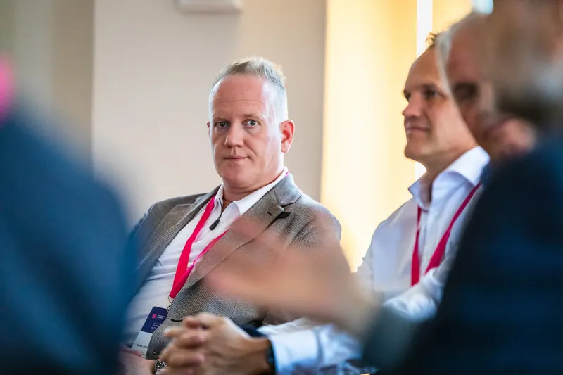 Marc Hildebrandt and Lars Neumann following the presentation